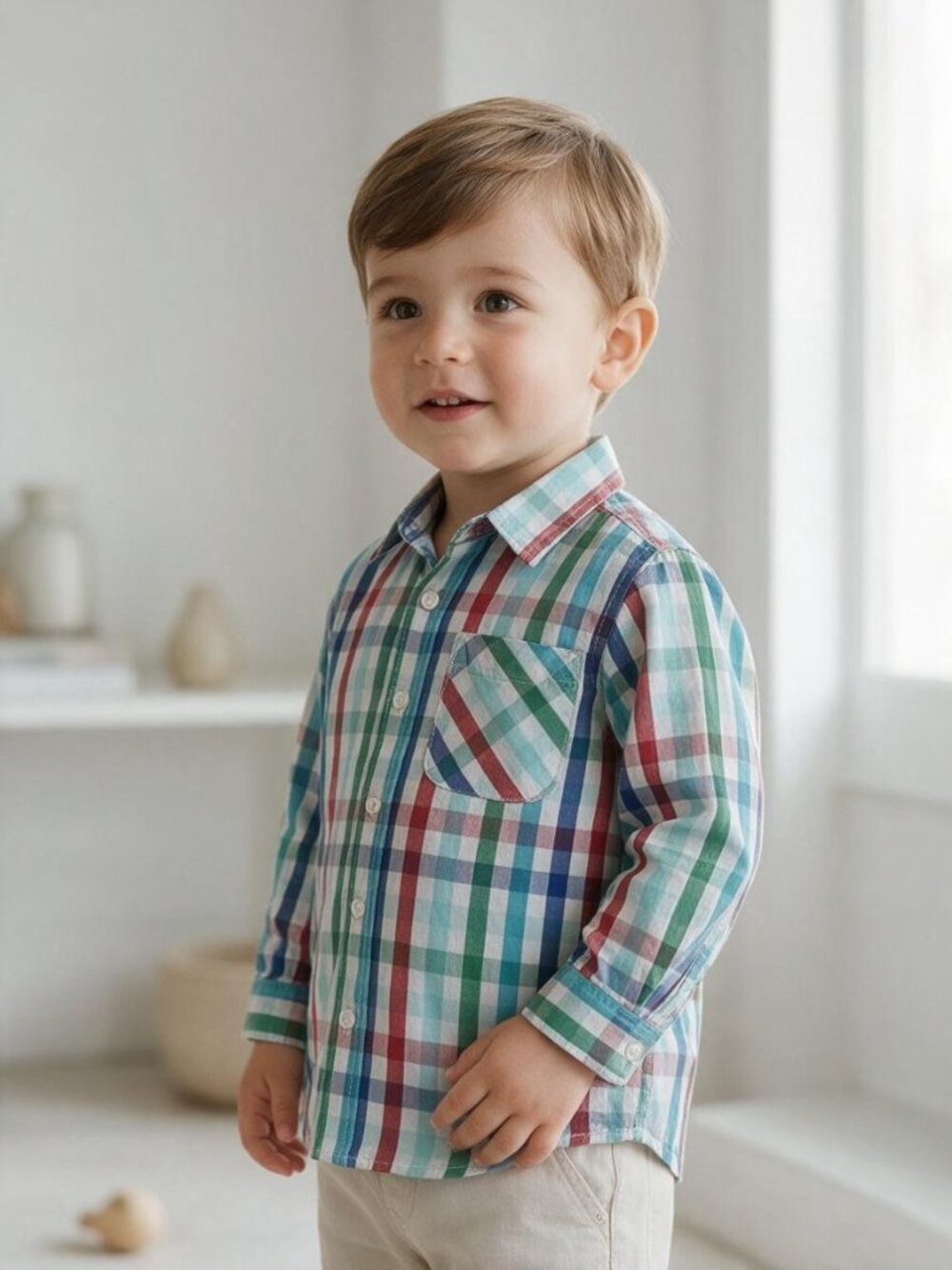 EST. 1989 Plaid Button-Down Long Sleeve Shirt size 3 T
